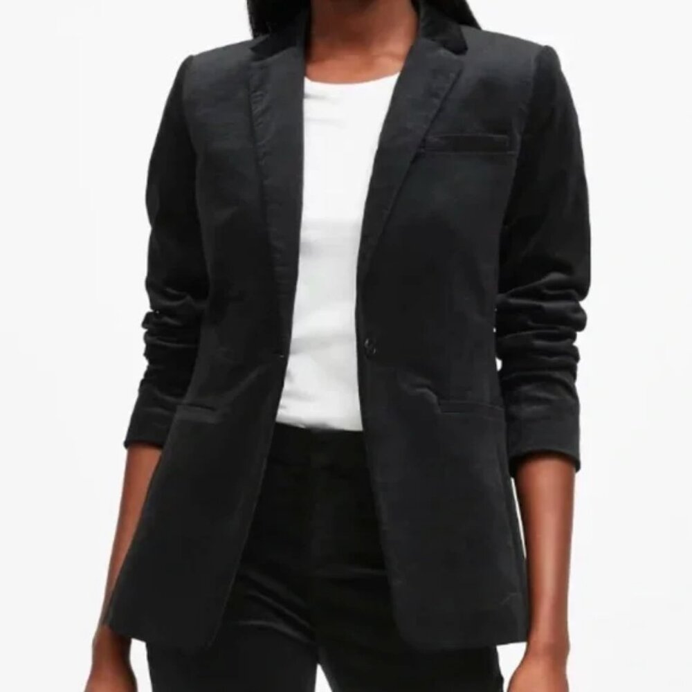 NWOT Banana Republic Black Velvet Blazer 0P